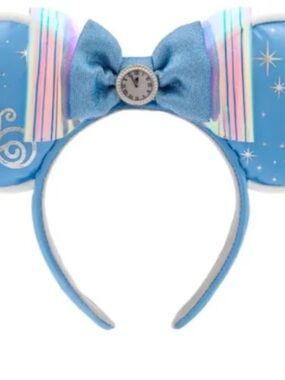 Cinderella mouse ears with Clock and iridescent Bow